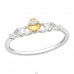 2 colors golden Heart Crown - 925 Sterling Silver Basic Rings A4S45196