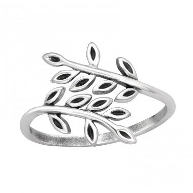 Olive Leaf oxidized - 925 Sterling Silver Basic Rings A4S45226