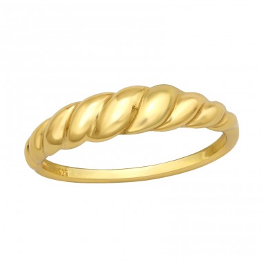 Golden Croissant - 925 Sterling Silver Basic Rings A4S45800