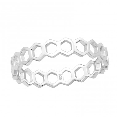 Eternity Hexagon - 925 Sterling Silver Basic Rings A4S46167