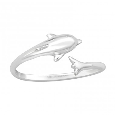 Dolphin open ring - 925 Sterling Silver Basic Rings A4S46264