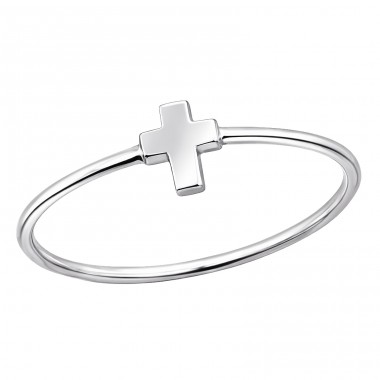 6 mm Kříž - Šperkovní Stříbro 925 Prsteny Bez Kamenů  A4S50622