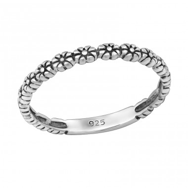 Sprinkled - 925 Sterling Silver Basic Rings A4S6486