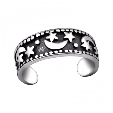 Měsíc A Star - Stříbro 925 Prsteny na nohu A4S29408
