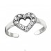 Heart - 925 Sterling Silver Toe Rings A4S38441