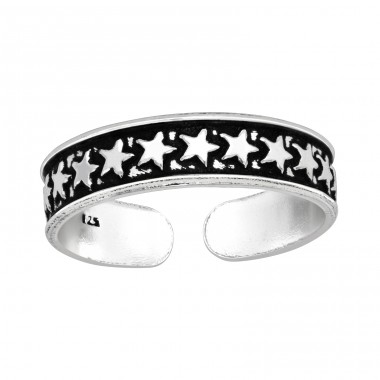 Star line oxydized - 925 Sterling Silver Toe Rings A4S41671