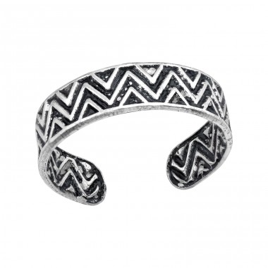 Zig Zag oxidized - 925 Sterling Silver Toe Rings A4S43095