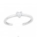 Heart with cubic zirconia - 925 Sterling Silver Toe Rings A4S47548