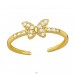 Golden Butterfly with Zirconia - 925 Sterling Silver Toe Rings A4S47553