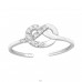Heart Knot with cubic zirconia - 925 Sterling Silver Toe Rings A4S47556