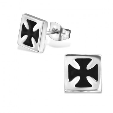 Cross - 316L Surgical Grade Stainless Steel Steel Ear Studs A4S28824