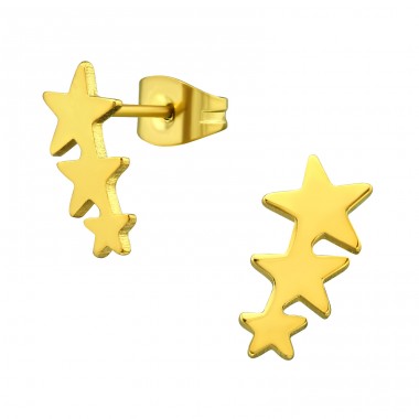 Stars - 316L Surgical Grade Stainless Steel Steel Ear Studs A4S28844