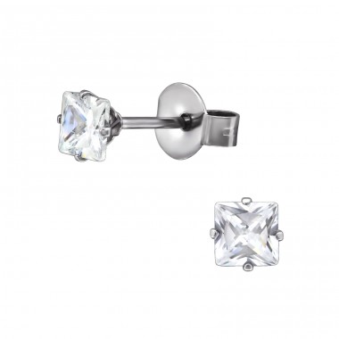 Square - 316L Surgical Grade Stainless Steel Steel Ear Studs A4S29155