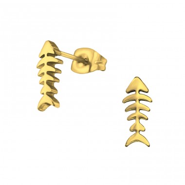 Fishbone - Chirurgicka nehrdzavejúca ocel Puzetové náušnice z ocele A4S29788