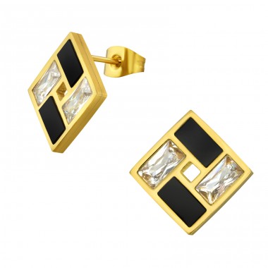 Square - 316L Surgical Grade Stainless Steel Steel Ear Studs A4S32640
