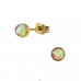 Round 5mm Ear Studs With Synthetic Opal - 316L Surgical Grade Stainless Steel Steel Ear Studs A4S34477