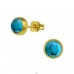Round 6mm Ear Studs With Semi Precious - 316L Surgical Grade Stainless Steel Steel Ear Studs A4S34484