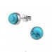 Surgical Steel Round 6mm Ear Studs With Semi Precious - 316L Surgical Grade Stainless Steel Steel Ear Studs A4S34487