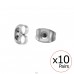 Pack Of 10 High Polish Surgical Steel Butterflies - 316L Surgical Grade Stainless Steel Steel Ear Studs A4S35976