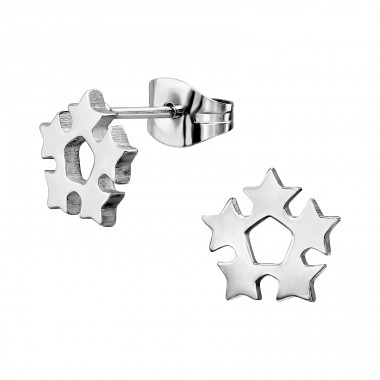 Stars in snowflake shape - 316L Surgical Grade Stainless Steel Steel Ear Studs A4S45535