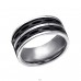 Black Striped - Chirurgicka nehrdzavejúca ocel Prstene z ocele A4S22793