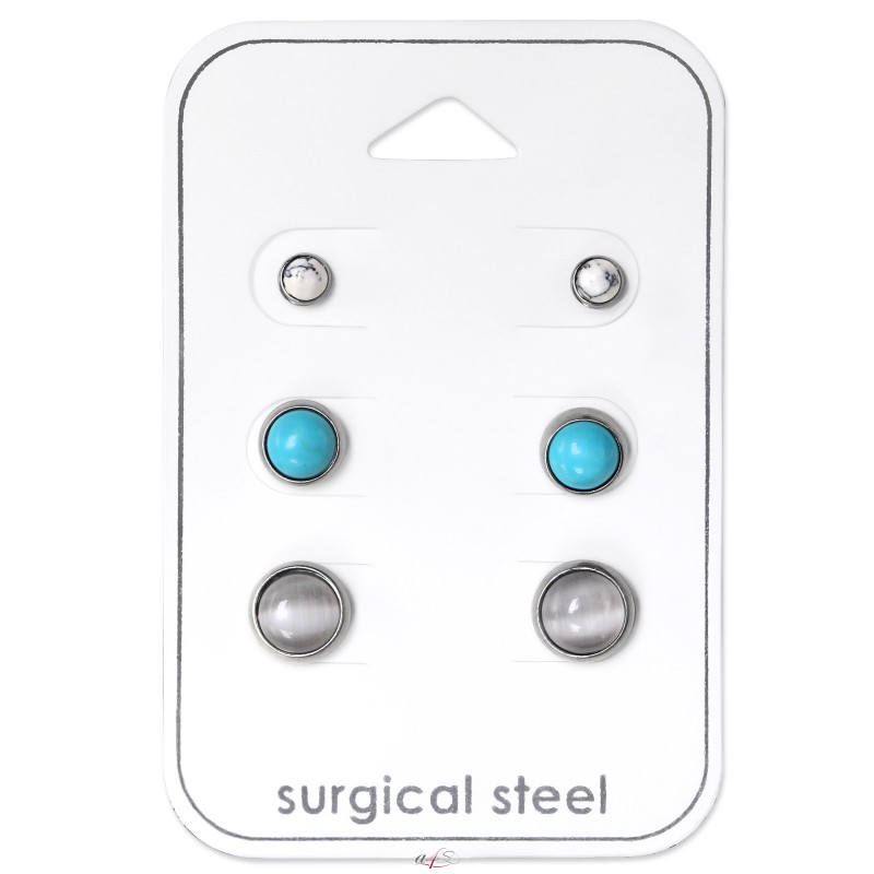 Mixed Stone 316L Surgical Grade Stainless Steel Steel Jewellery Sets