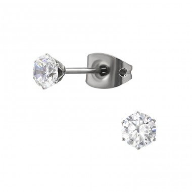 Round 4mm - Titanium Titan Ear Studs A4S33178