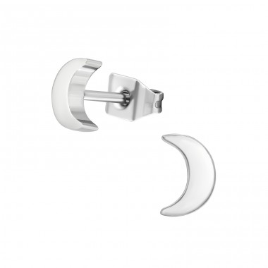Crescent Moon - Titanium Titan Ear Studs A4S40289