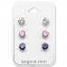3 pairs on the card - 316L Surgical Grade Stainless Steel Steel Jewellery Sets A4S29038