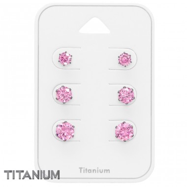 Rund 4Mm, 5Mm, 6mm - Titan Schmuck-Sets aus Stahl  A4S49003