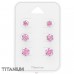 Round 4Mm, 5Mm, 6mm - Titanium Steel Jewellery Sets A4S49003