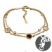 Culoare Aurie Cu Flori Triplu Și Cristal, Strat Dublu - Grad chirurgical 316L din oțel inoxidabil Brăţară din oţel pentru bărbaţi A4S51548