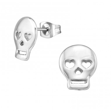 Skull - 316L Surgical Grade Stainless Steel Steel Ear Studs A4S18492