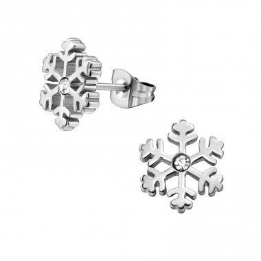 Snowflake - 316L Surgical Grade Stainless Steel Steel Ear Studs A4S30179
