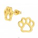 Golden Paw Print - 316L Surgical Grade Stainless Steel Steel Ear Studs A4S44807