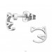 Artistic Cat face - 316L Surgical Grade Stainless Steel Steel Ear Studs A4S44812