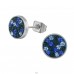 Round 8mm blue crystals - 316L Surgical Grade Stainless Steel Steel Ear Studs A4S45678