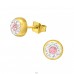 Round 5mm Pink crystal - 316L Surgical Grade Stainless Steel Steel Ear Studs A4S45685