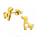 Golden Dog with cat shape - 316L Surgical Grade Stainless Steel Steel Ear Studs A4S45927