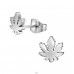 Cannabis Leaf - 316L Surgical Grade Stainless Steel Steel Ear Studs A4S46734