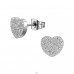 Glitter shinny Heart - 316L Surgical Grade Stainless Steel Steel Ear Studs A4S47389