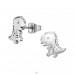 Dinosaurier - Chirurgischer 316L-Edelstahl Stahl-Ohrstecker A4S48161