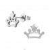 Crown - 316L Surgical Grade Stainless Steel Steel Ear Studs A4S48845