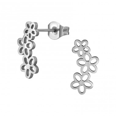 Kwiaty - 316L stal chirurgiczna grade Kolczyki sztyfty ze stali A4S49412