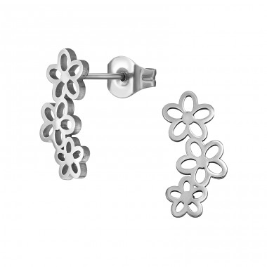 Blumen - Chirurgischer 316L-Edelstahl Stahl-Ohrstecker A4S49412