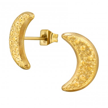 Golden Moon - 316L Surgical Grade Stainless Steel Steel Ear Studs A4S49461