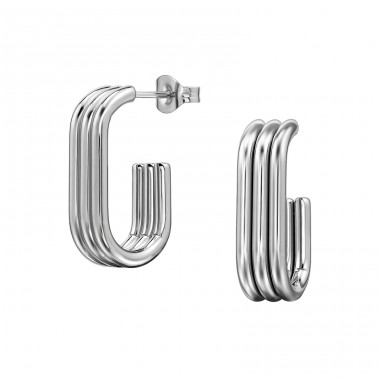Pół-koła - 316L Stal Chirurgiczna Grade Kolczyki Sztyfty Ze Stali A4S49798