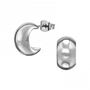 7mm Wide Half Hoop - 316L Surgical Grade Stainless Steel Steel Ear Studs A4S49803