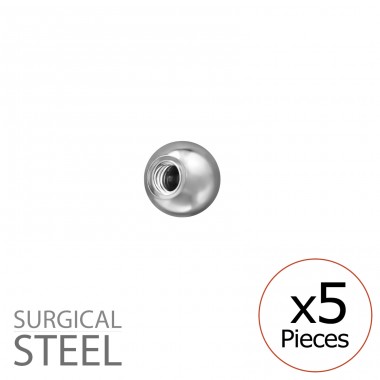 3 Mm-Es Csavaros Golyó (5 Db) - 316 Sebészeti acél Acél Stift A4S49934