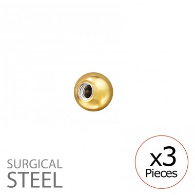 3 Mm-Es Csavaros Golyó (3 Db) - 316 Sebészeti acél Acél Stift A4S49935